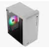 Caja de PC AEROCOOL PGS CS-109-G-WT-v1 mini torre SPCC blanca — microATX, hasta 26 cm GPU, FRGB, frontal de malla