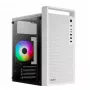 Caja de PC AEROCOOL PGS CS-109-G-WT-v1 mini torre SPCC blanca — microATX, hasta 26 cm GPU, FRGB, frontal de malla