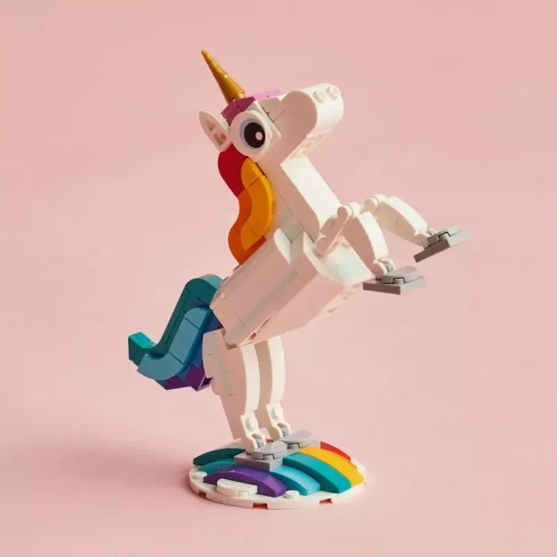 Juguete de construcción LEGO Creator 3en1 31140 unicornio mágico, 145 piezas, 130 mm de altura, edad 7+