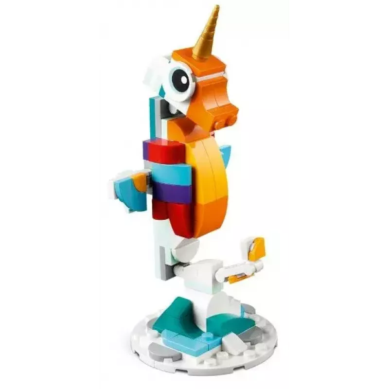 Juguete de construcción LEGO Creator 3en1 31140 unicornio mágico, 145 piezas, 130 mm de altura, edad 7+