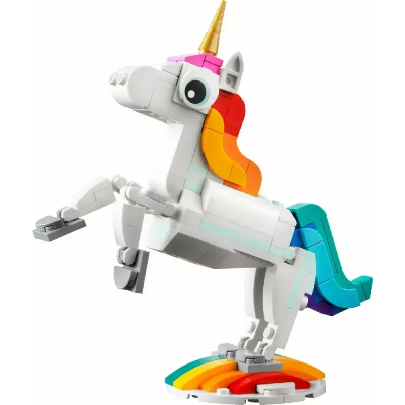Juguete de construcción LEGO Creator 3en1 31140 unicornio mágico, 145 piezas, 130 mm de altura, edad 7+