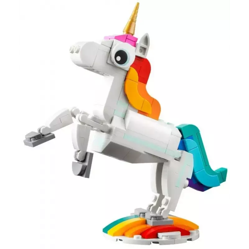 Juguete de construcción LEGO Creator 3en1 31140 unicornio mágico, 145 piezas, 130 mm de altura, edad 7+