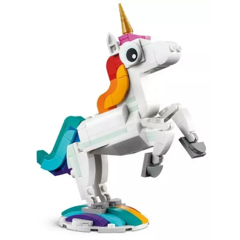 Juguete de construcción LEGO Creator 3en1 31140 unicornio mágico, 145 piezas, 130 mm de altura, edad 7+