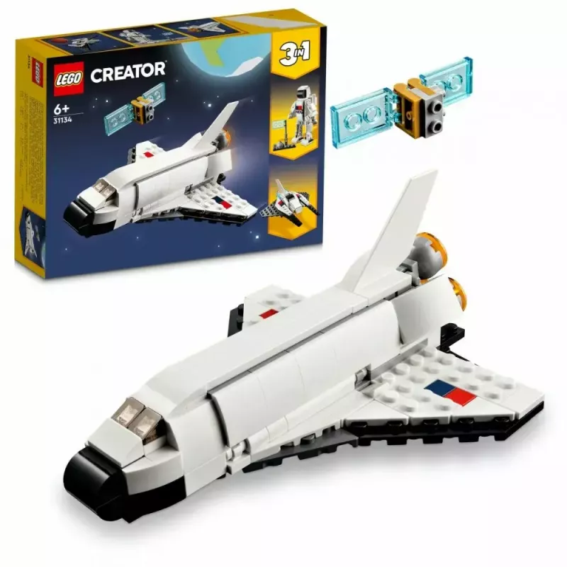 LEGO Creator 3en1 set de construcción transbordador espacial 31134 — 144 piezas, para niños a partir de 6 años, 160×120×60 mm
