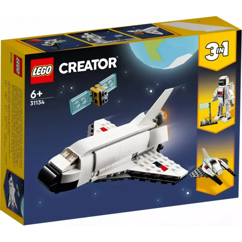 LEGO Creator 3en1 set de construcción transbordador espacial 31134 — 144 piezas, para niños a partir de 6 años, 160×120×60 mm