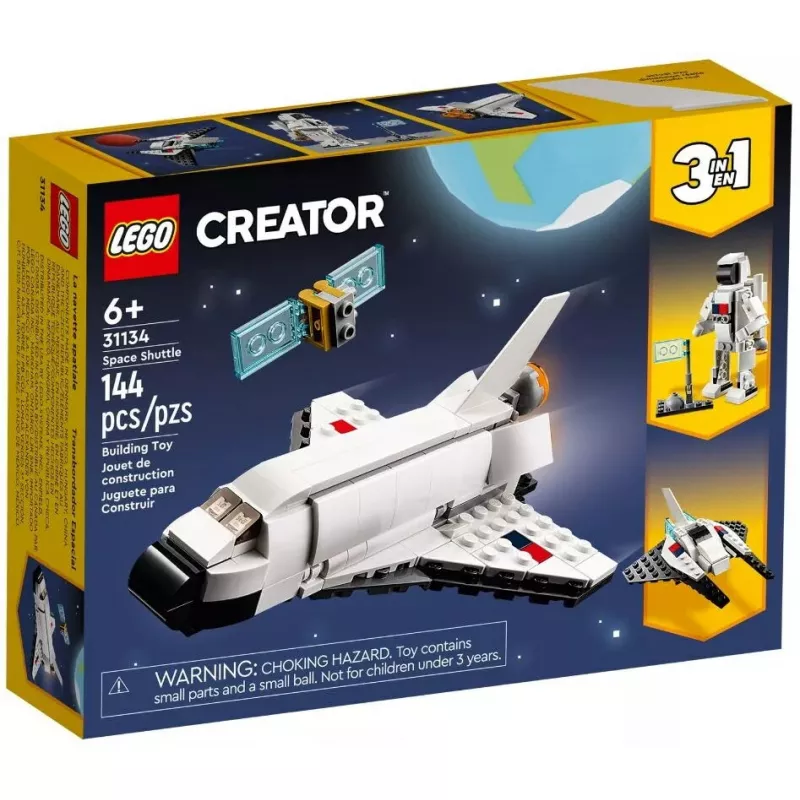 LEGO Creator 3en1 set de construcción transbordador espacial 31134 — 144 piezas, para niños a partir de 6 años, 160×120×60 mm