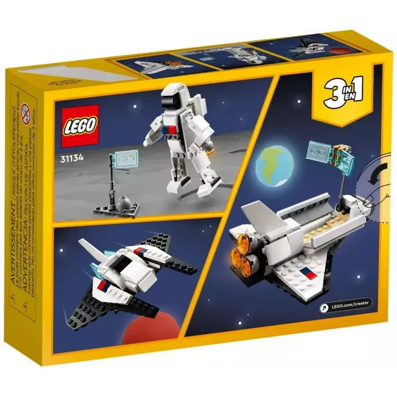 LEGO Creator 3en1 set de construcción transbordador espacial 31134 — 144 piezas, para niños a partir de 6 años, 160×120×60 mm