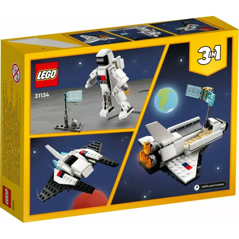 LEGO Creator 3en1 set de construcción transbordador espacial 31134 — 144 piezas, para niños a partir de 6 años, 160×120×60 mm