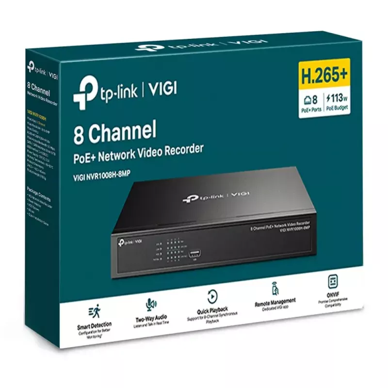 Grabador de vídeo en red PoE+ de 8 canales TP-Link VIGI