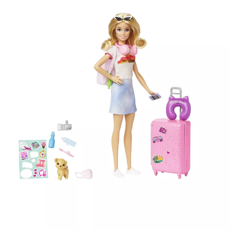 Muñeca y accesorios Barbie Dreamhouse Adventures, set de viaje 