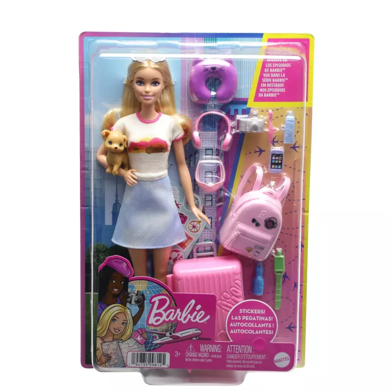 Muñeca y accesorios Barbie Dreamhouse Adventures, set de viaje 