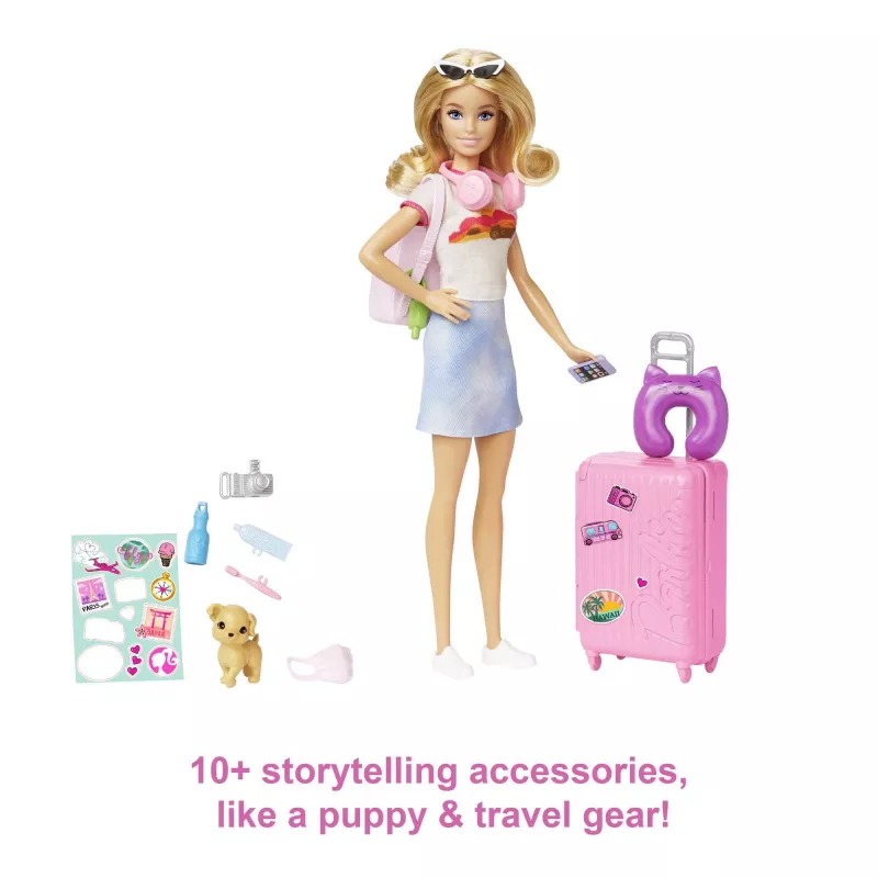Muñeca y accesorios Barbie Dreamhouse Adventures, set de viaje 