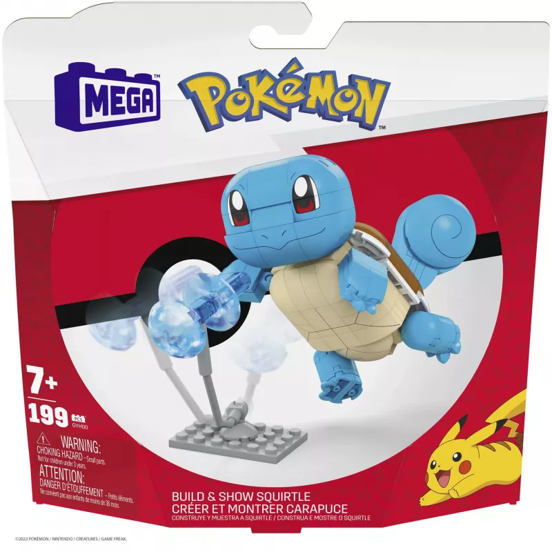 MEGA Pokémon Construx Build and Show Squirtle set de construcción, set de construcción, 7 año(s), plástico, 199 pieza(s), 339.3 g