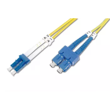 Cable de conexión de fibra óptica DIGITUS, LC a SC OS2, monomodo 9/125 µm, dúplex, longitud 1 m