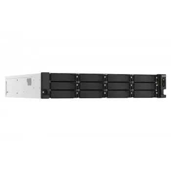 NAS QNAP TS-h1887XU-RP en rack (2U) Intel Xeon E E-2334 16 GB DDR4 0 TB QuTS hero Black, blanco