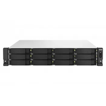NAS QNAP TS-H1887XU-RP en rack (2U) Intel Xeon E E-2336 32 GB DDR4 0 TB QuTS hero Black, blanco