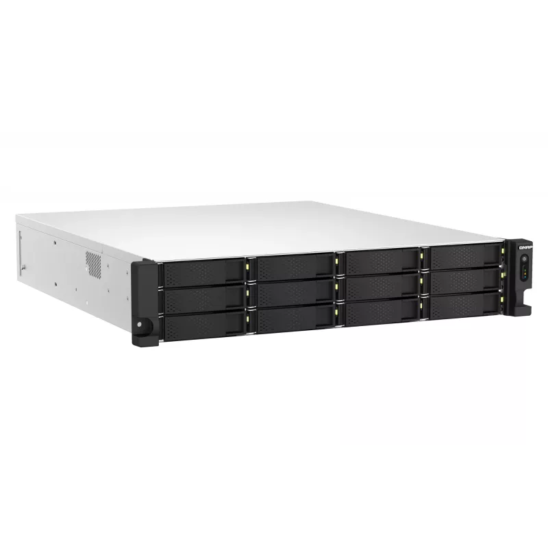 NAS QNAP TS-H1887XU-RP en rack (2U) Intel Xeon E E-2336 32 GB DDR4 0 TB QuTS hero Black, blanco