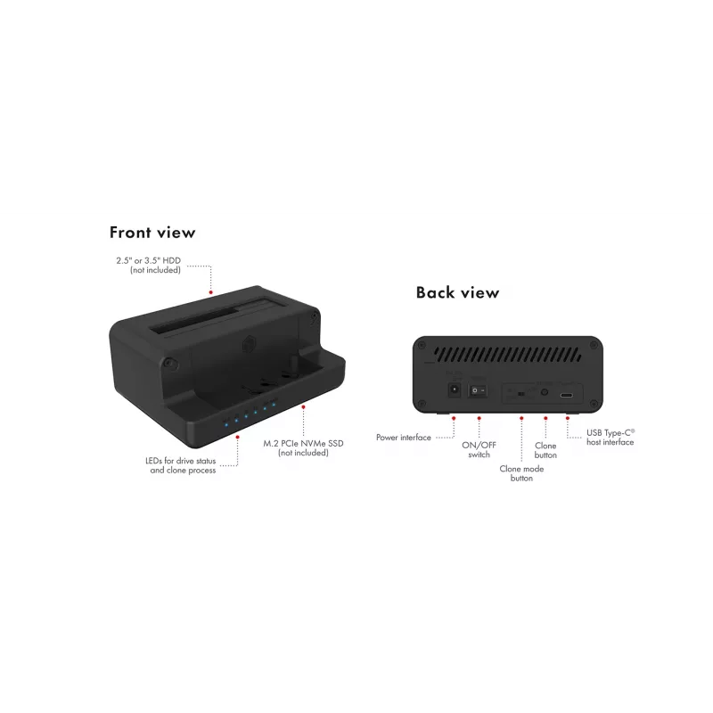 ICY BOX IB-2914MSCL-C31 USB 3.2 Gen 2 (3.1 Gen 2) Type-C negro