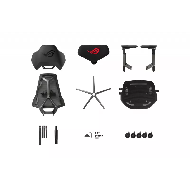 Silla de malla ASUS ROG Destrier Ergo con respaldo de malla negra 720mm 840mm 134cm