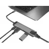 NATEC Fowler Go NMP-1985 hub multipuerto USB-C, 2x USB 3.0, HDMI 4K, RJ-45 Gigabit, USB-C PD 100 W, gris pizarra