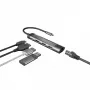 Hub USB NATEC Fowler Go USB 3.2 Gen 1 Type-C acero inoxidable, 100 W PD, HDMI, Ethernet, lector de tarjetas