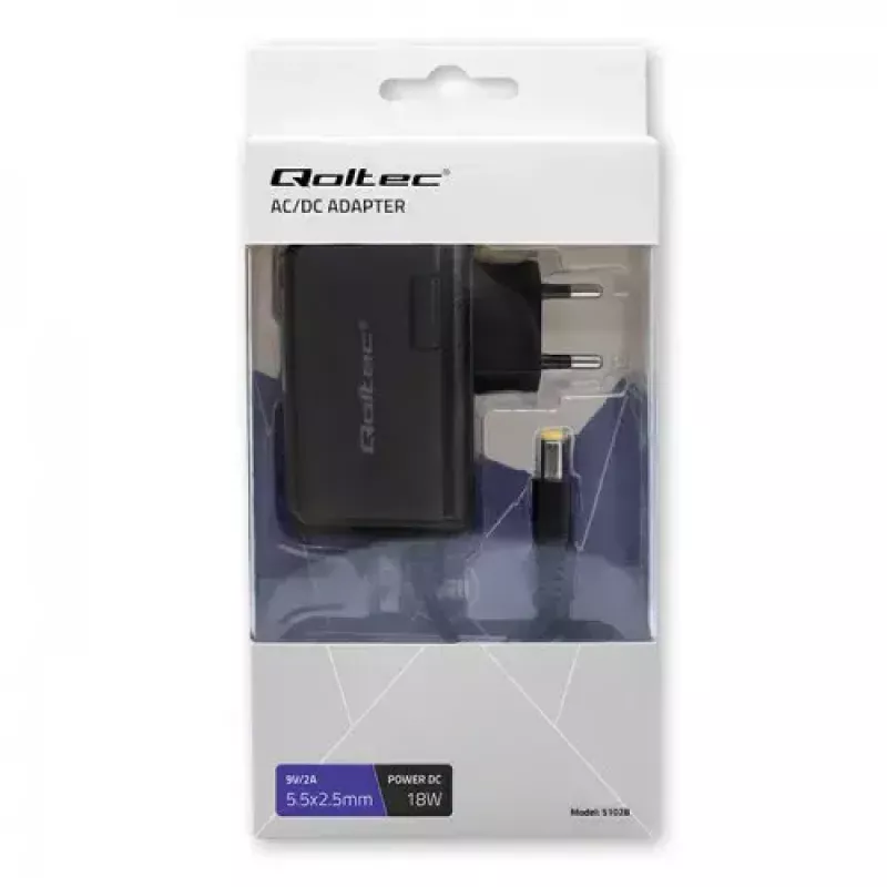 Fuente de alimentación para interiores Qoltec 51028 18W negra 220-240V