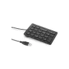 Teclado numérico con cable Kensington, USB, 21, portátil/PC, negro