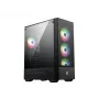 Caja de PC MSI MAG FORGE 112R semitorre negra con cristal templado, 3 ventiladores frontales de 120mm, compatibilidad ATX/Micro-ATX/Mini-ITX
