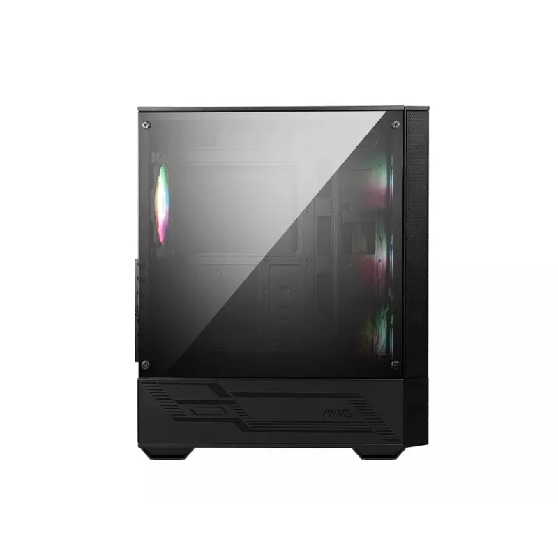 Caja de PC MSI MAG FORGE 112R semitorre negra con cristal templado, 3 ventiladores frontales de 120mm, compatibilidad ATX/Micro-ATX/Mini-ITX