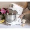 Batidora de vaso BLAUPUNKT SMM501 — bol de acero inoxidable de 5 l, 1000 W, cabezal basculante, mando giratorio, blanca