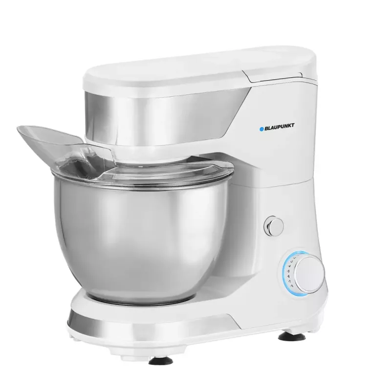 Batidora de vaso BLAUPUNKT SMM501 — bol de acero inoxidable de 5 l, 1000 W, cabezal basculante, mando giratorio, blanca
