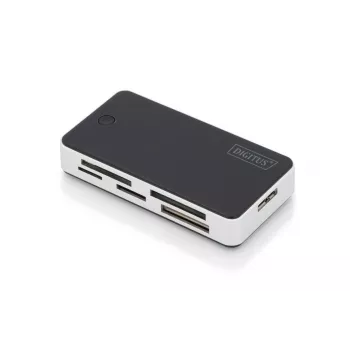 Lector de tarjetas DIGITUS USB 3.0, compatible con tarjetas MS/SD/SDHC/MiniSD/M2/CF/MD/SDXC, cable con conector USB-A de 1M