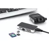 Lector de tarjetas DIGITUS USB 3.0, compatible con tarjetas MS/SD/SDHC/MiniSD/M2/CF/MD/SDXC, cable con conector USB-A de 1M