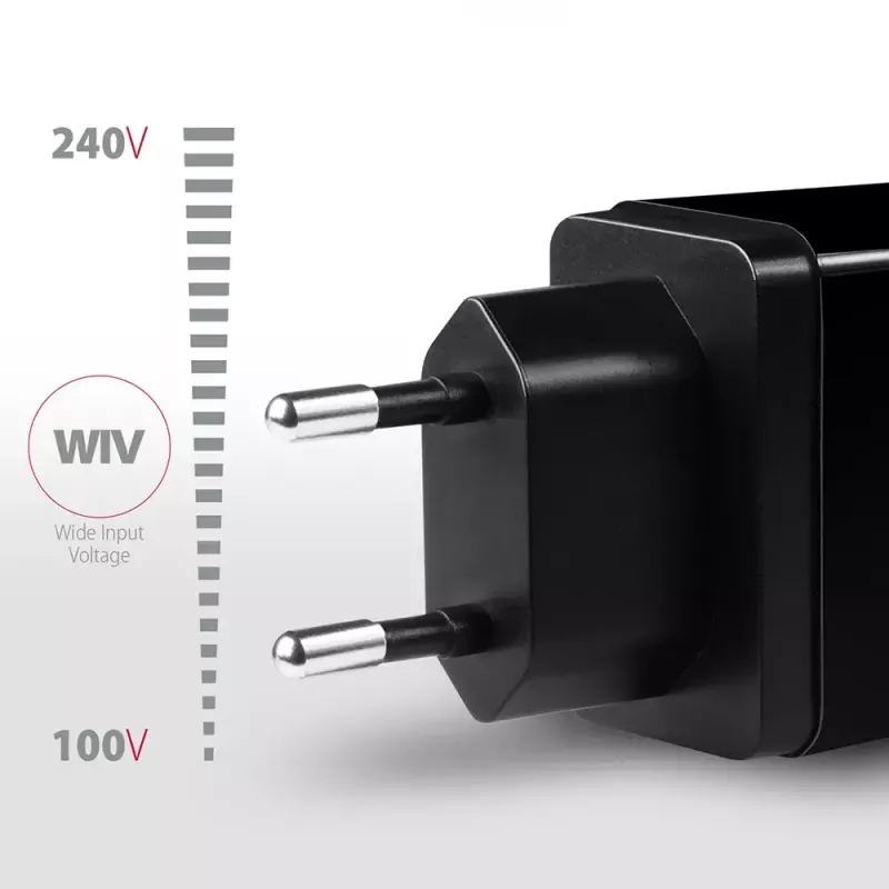 Cargador de pared Axagon ACU-QS24 QUICK and SMART, 2x conector USB QC3.0/AFC/FCP + 5V-1,2A, 24W