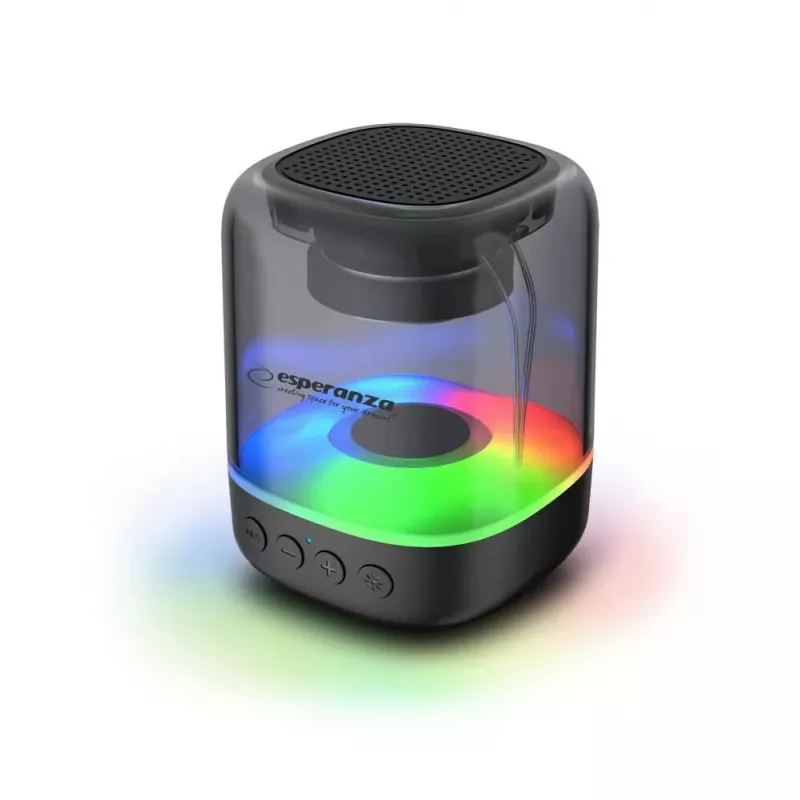 Altavoz portátil ESPERANZA EP154, 3W RMS, Bluetooth 5.0, MicroSD, FM, 4 h de reproducción, negro