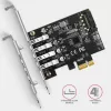 Tarjeta PCIe Axagon PCEU-43RS - 4 puertos USB 5 Gbps, alimentación dual, Renesas PD720201, SP y LP
