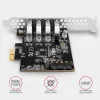 Tarjeta PCIe Axagon PCEU-43RS - 4 puertos USB 5 Gbps, alimentación dual, Renesas PD720201, SP y LP