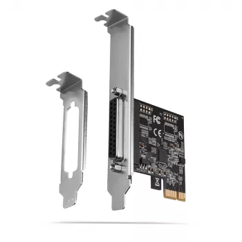 Axagon PCEA-P1N PCIe - 1 adaptador de puerto paralelo con SP y LP, PCIe, Paralelo, Hembra, Full-height / Low-profile, PCIe 2.0, China