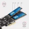 Axagon PCES-SA4M2 controlador PCIe 2 puertos SATA 6G internos + adaptador de tarjeta M.2 B-Key M.2, SATA