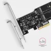 Axagon PCES-SA4M2 controlador PCIe 2 puertos SATA 6G internos + adaptador de tarjeta M.2 B-Key M.2, SATA