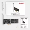 Axagon PCES-SA4M2 controlador PCIe 2 puertos SATA 6G internos + adaptador de tarjeta M.2 B-Key M.2, SATA
