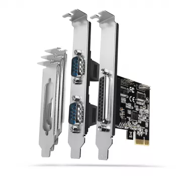 Axagon PCEA-PSN PCIe - 1 adaptador de puerto paralelo y 2 serie 250 kbps con SP y LP