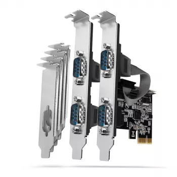 Axagon PCEA-S4N PCIe - 4 adaptador de puerto serie 250 kbps con SP y LP