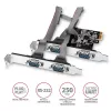 Axagon PCEA-S4N PCIe - 4 adaptador de puerto serie 250 kbps con SP y LP