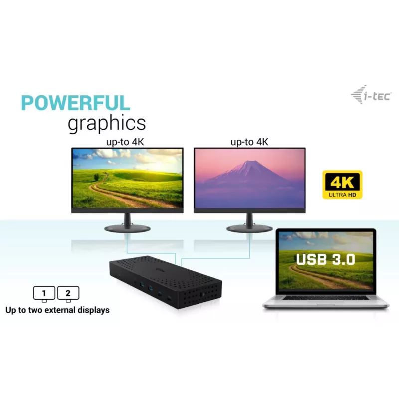 i-tec USB 3.0 / USB-C / Thunderbolt, 3x estación de acoplamiento 4K Gen 2 + Power Delivery 100W