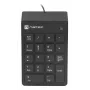 NATEC Goby 2 NKL-2022 teclado numérico, con cable USB, 18 teclas, de membrana, cable de 1,5 m, negro
