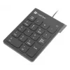 NATEC Goby 2 NKL-2022 teclado numérico, con cable USB, 18 teclas, de membrana, cable de 1,5 m, negro