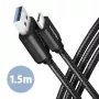 Cable USB Axagon BUCM3-AM15AB USB 3.2 Gen 1 1,5m USB-C USB-A Negro