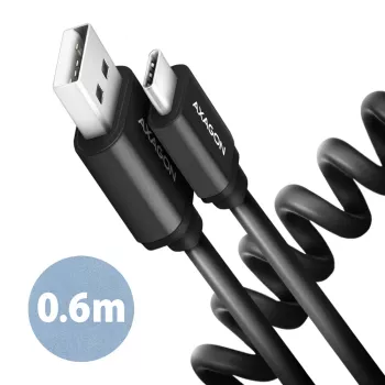 Cable USB Axagon BUCM-AM10TB USB 2.0 0,6 m USB-C USB-A Negro