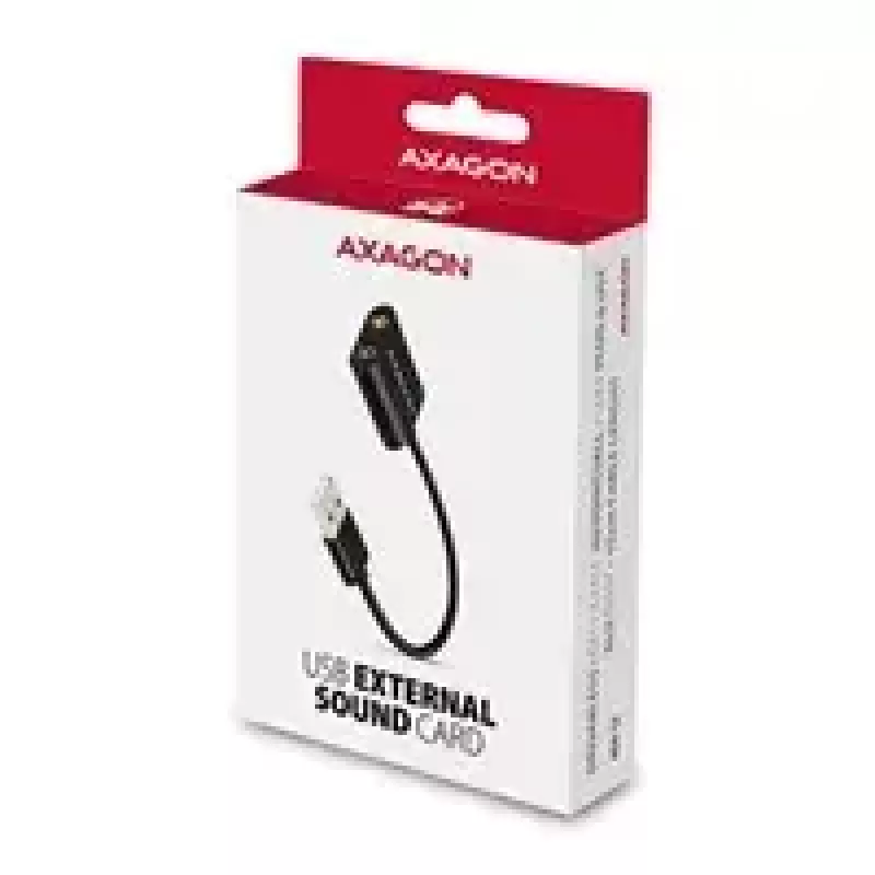 Adaptador de audio USB externo AXAGON ADA-12 con 1x jack de 3,5 mm para auriculares y micrófono